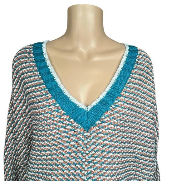NWT Ramy Brook Larson Metallic Knit V-Neck Sweater Multicolor Size M - Picture 5 of 16